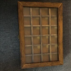 Wooden Display Case with Glass Front